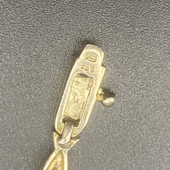 FAS Sterling Vermeil Bracelet Multi Color Gemstone Diamond Accent 2 Tone 7.5" - Picture 15 of 16